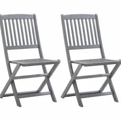 Maison Exclusive - Chaises pliables d'extérieur lot de 2 et coussins bois d'acacia Online