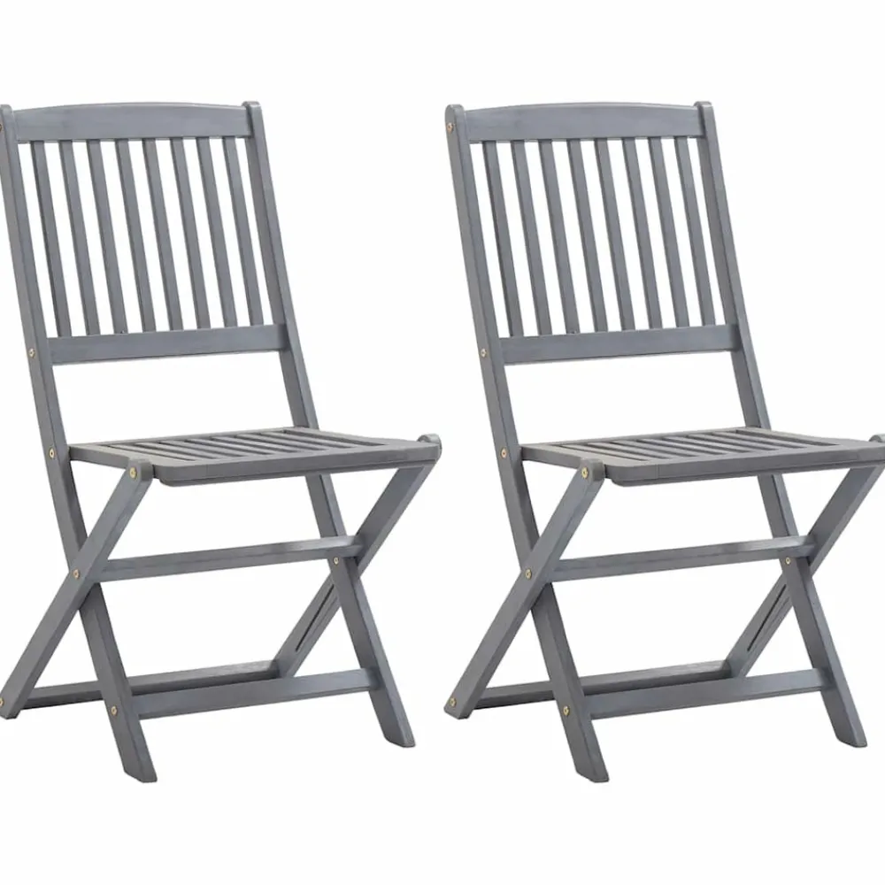 Maison Exclusive - Chaises pliables d'extérieur lot de 2 et coussins bois d'acacia Online