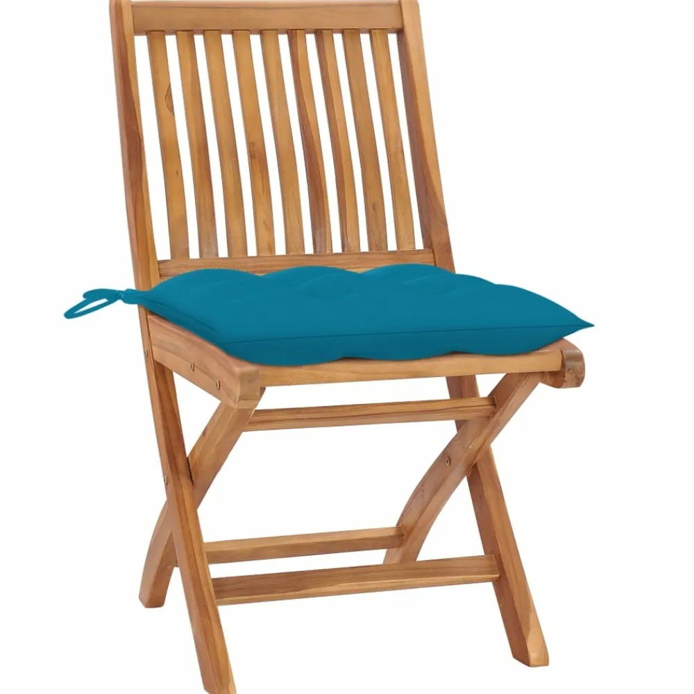 Maison Exclusive - Chaises pliables de jardin avec coussins lot de 8 teck solide Clearance