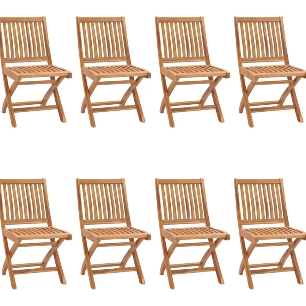 Maison Exclusive - Chaises pliables de jardin avec coussins lot de 8 teck solide Clearance
