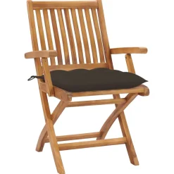 Maison Exclusive Tables Et Chaises De Jardin | - Chaises pliables de jardin avec coussins lot de 6 bois de teck