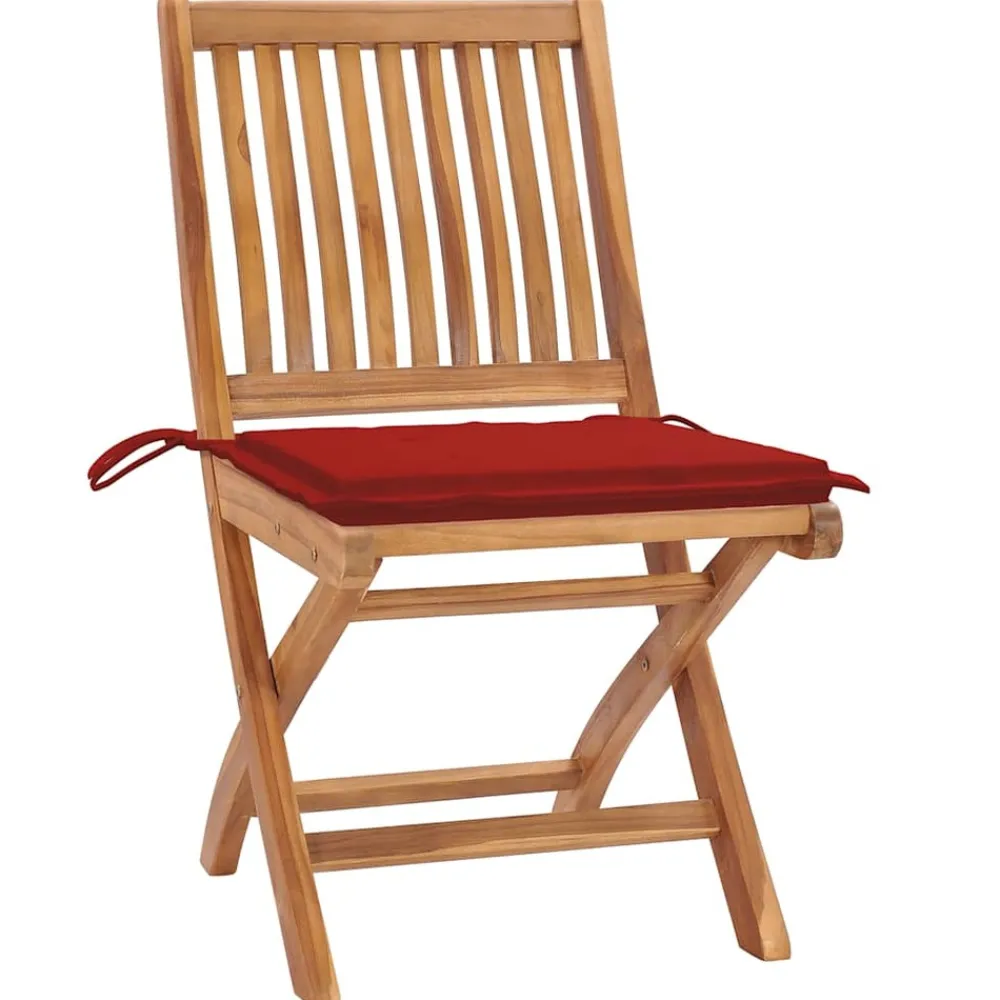 Maison Exclusive - Chaises pliables de jardin avec coussins lot de 4 teck solide Online