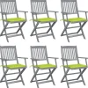 Maison Exclusive - Chaises pliables d'extérieur lot de 6 et coussins bois d'acacia Clearance