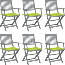 Maison Exclusive Tables Et Chaises De Jardin | - Chaises pliables de jardin lot de 2 acier et bois acacia solide