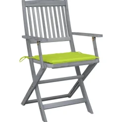 Maison Exclusive - Chaises pliables d'extérieur lot de 6 et coussins bois d'acacia Clearance
