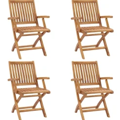 Maison Exclusive - Chaises pliables de jardin lot de 4 bois de teck solide New