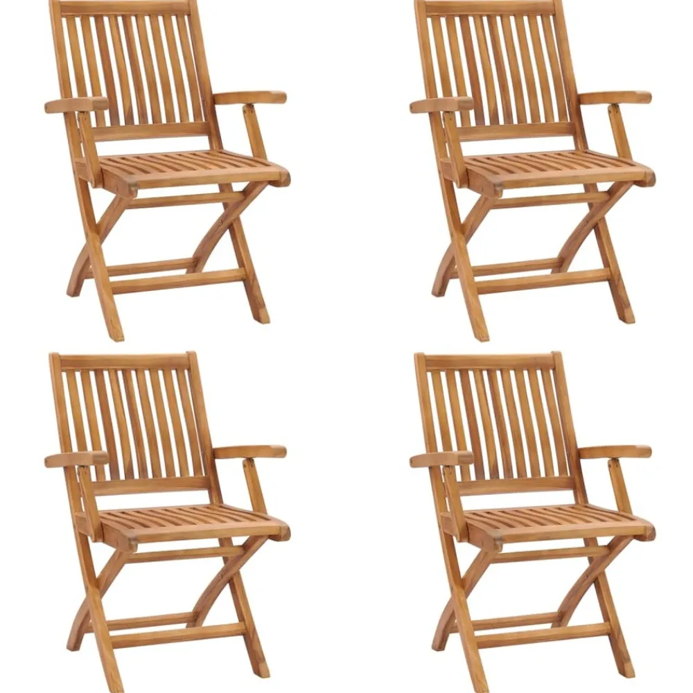 Maison Exclusive - Chaises pliables de jardin lot de 4 bois de teck solide New