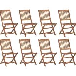 Maison Exclusive - Chaises pliables d'extérieur et coussins lot de 8 bois d'acacia Online
