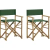 Maison Exclusive - Chaises pliables de directeur lot de 2 vert bambou et tissu Discount