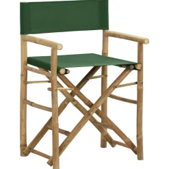 Maison Exclusive - Chaises pliables de directeur lot de 2 vert bambou et tissu Discount