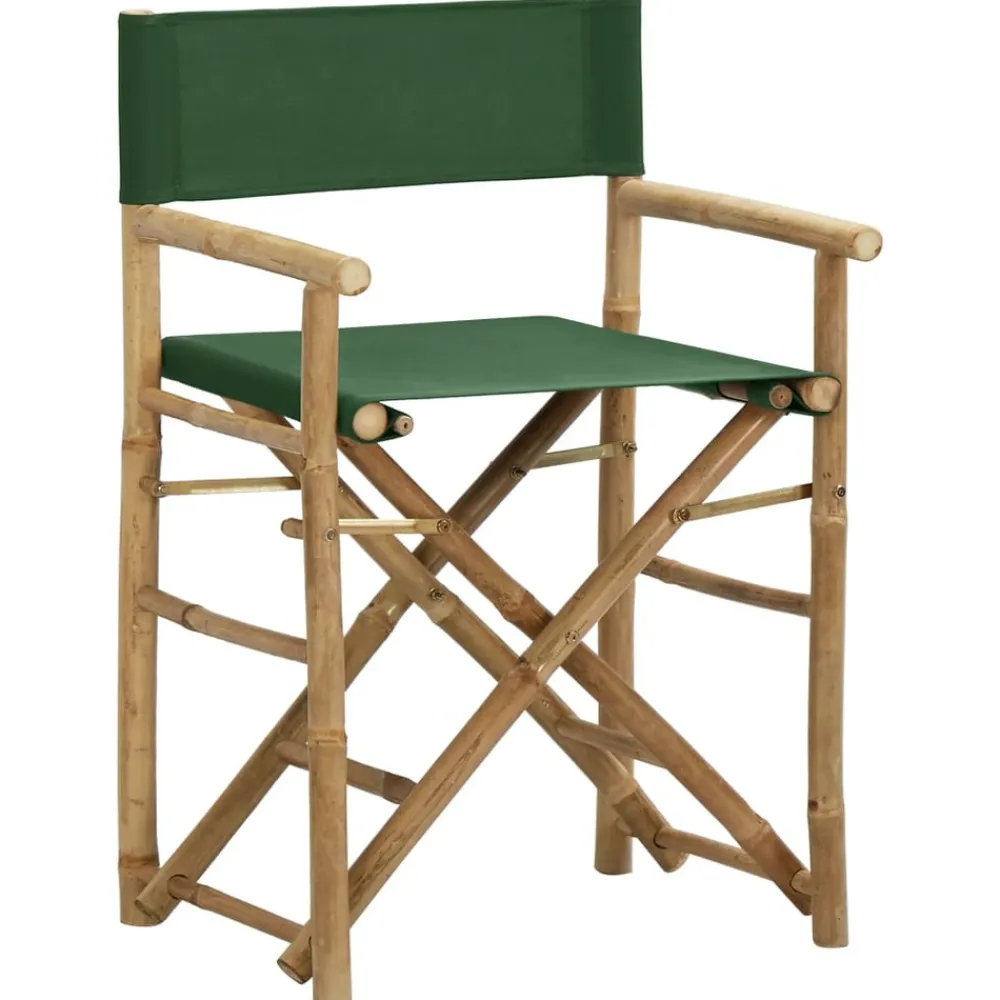 Maison Exclusive - Chaises pliables de directeur lot de 2 vert bambou et tissu Discount