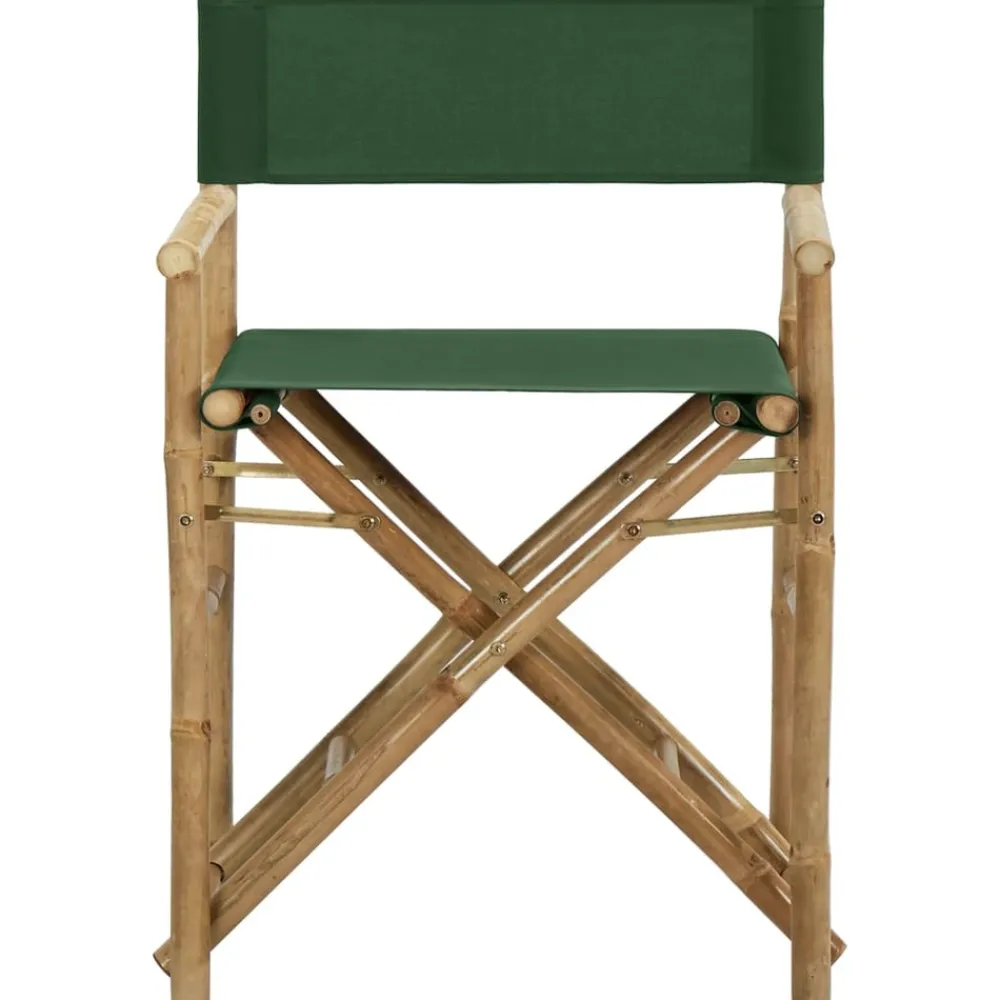 Maison Exclusive - Chaises pliables de directeur lot de 2 vert bambou et tissu Discount