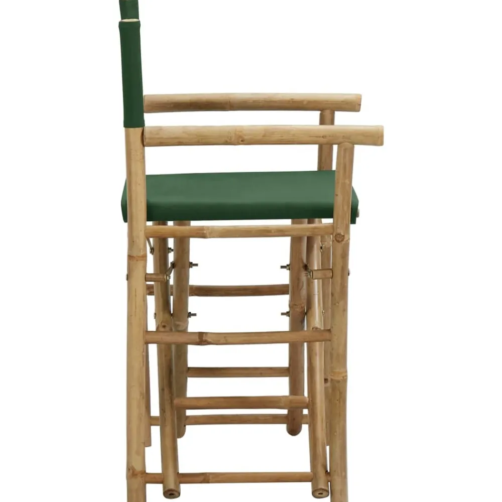 Maison Exclusive - Chaises pliables de directeur lot de 2 vert bambou et tissu Discount