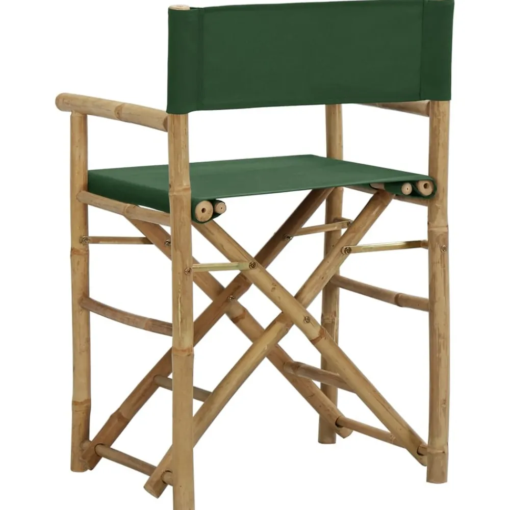 Maison Exclusive - Chaises pliables de directeur lot de 2 vert bambou et tissu Discount