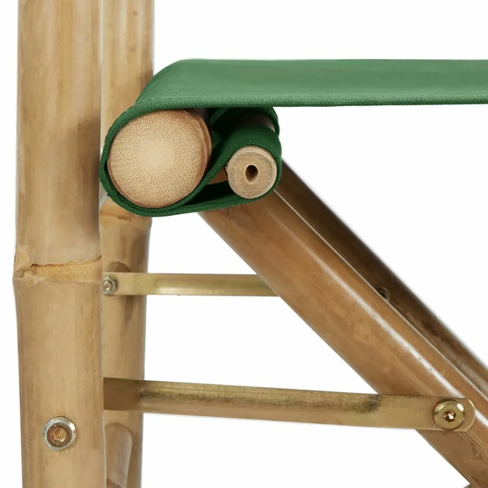 Maison Exclusive - Chaises pliables de directeur lot de 2 vert bambou et tissu Discount