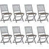 Maison Exclusive - Chaises pliables d'extérieur lot de 8 et coussins bois d'acacia Online