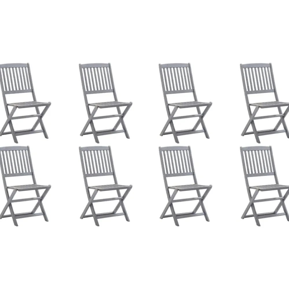 Maison Exclusive - Chaises pliables d'extérieur lot de 8 et coussins bois d'acacia Online