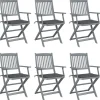 Maison Exclusive - Chaises pliables d'extérieur lot de 6 et coussins bois d'acacia Discount