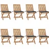 Maison Exclusive - Chaises pliables de jardin avec coussins lot de 8 teck solide Discount