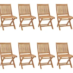 Maison Exclusive - Chaises pliables de jardin avec coussins lot de 8 teck solide Discount