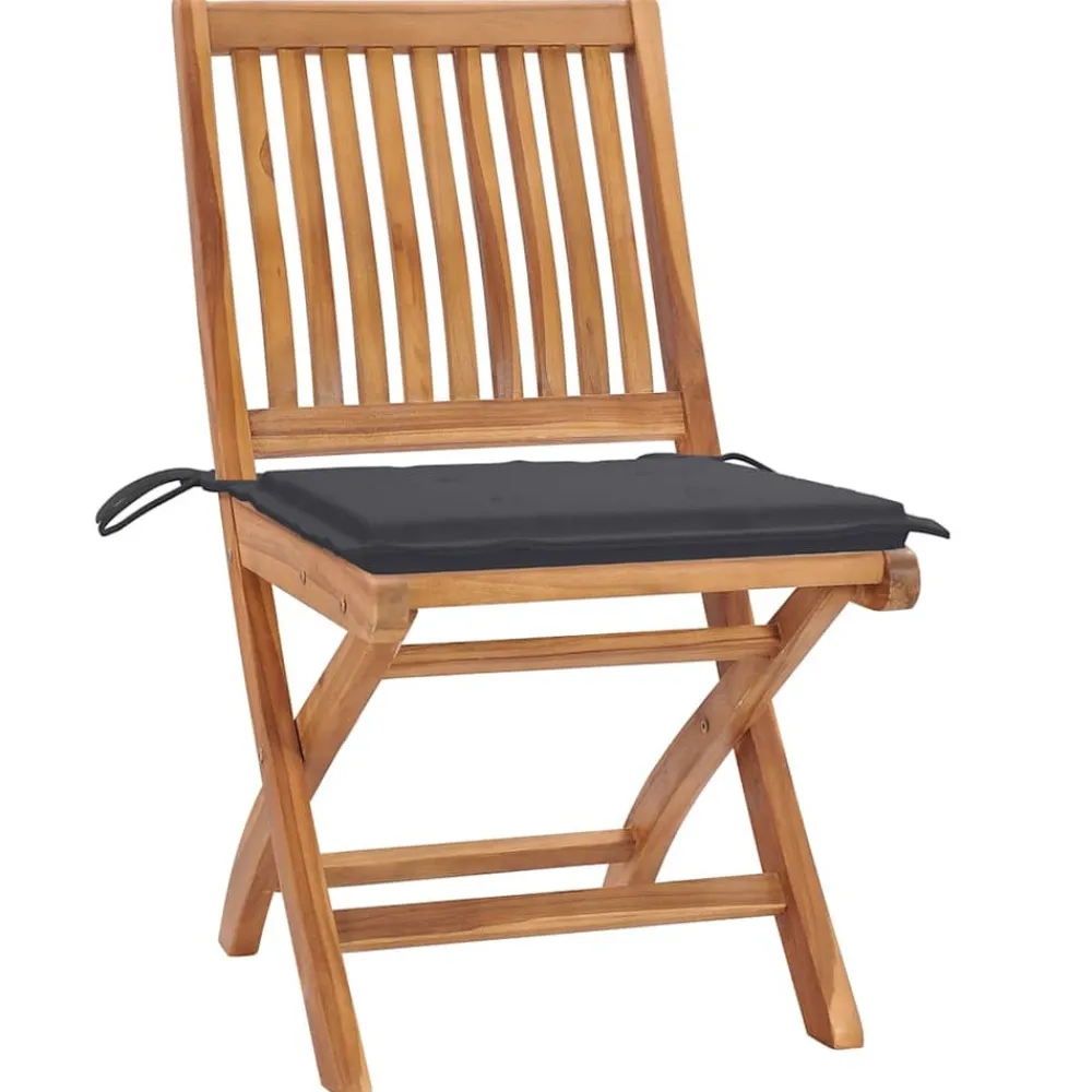Maison Exclusive - Chaises pliables de jardin avec coussins lot de 8 teck solide Discount