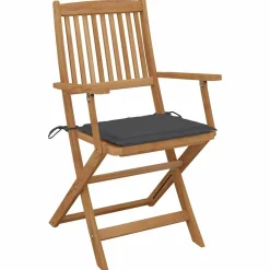Maison Exclusive Tables Et Chaises De Jardin | - Chaises pliables d'extérieur et coussins lot de 8 bois d'acacia