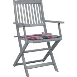 Maison Exclusive - Chaises pliables d'extérieur lot de 2 et coussins bois d'acacia Sale