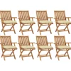 Maison Exclusive - Chaises pliables de jardin avec coussins lot de 8 teck solide Hot