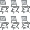 Maison Exclusive Tables Et Chaises De Jardin | - Chaises pliables d'extérieur lot de 6 et coussins bois d'acacia