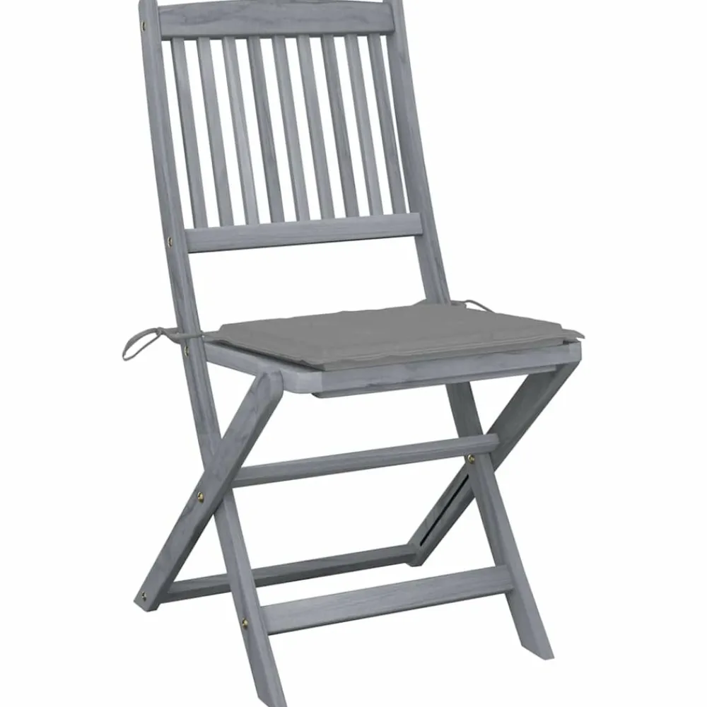 Maison Exclusive Tables Et Chaises De Jardin | - Chaises pliables d'extérieur lot de 6 et coussins bois d'acacia