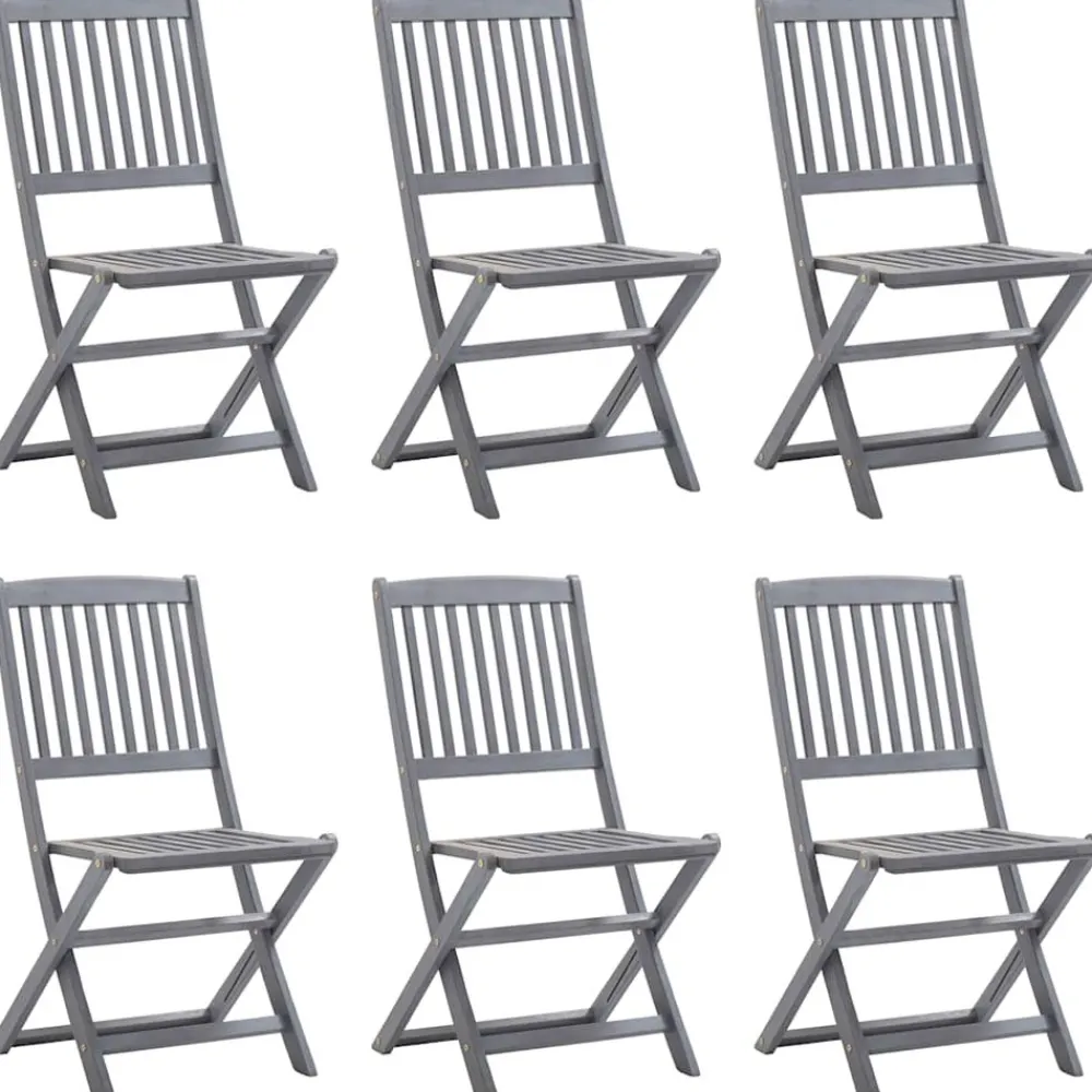 Maison Exclusive Tables Et Chaises De Jardin | - Chaises pliables d'extérieur lot de 6 et coussins bois d'acacia