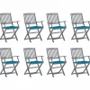 Maison Exclusive - Chaises pliables d'extérieur lot de 8 et coussins bois d'acacia Outlet