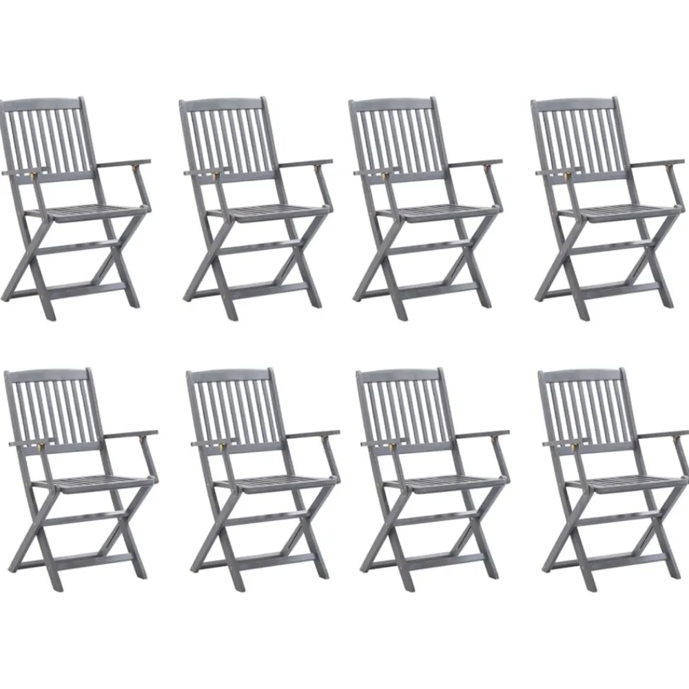 Maison Exclusive - Chaises pliables d'extérieur lot de 8 et coussins bois d'acacia Outlet