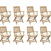Maison Exclusive - Chaises pliables d'extérieur et coussins lot de 8 bois d'acacia Discount