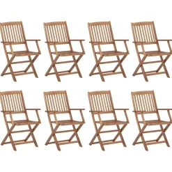 Maison Exclusive - Chaises pliables d'extérieur et coussins lot de 8 bois d'acacia Discount