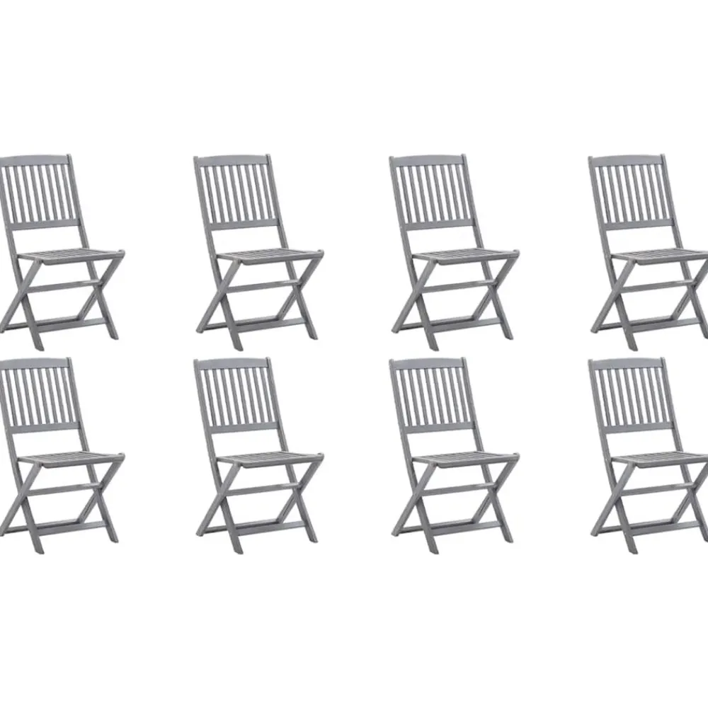 Maison Exclusive - Chaises pliables d'extérieur lot de 8 et coussins bois d'acacia Clearance