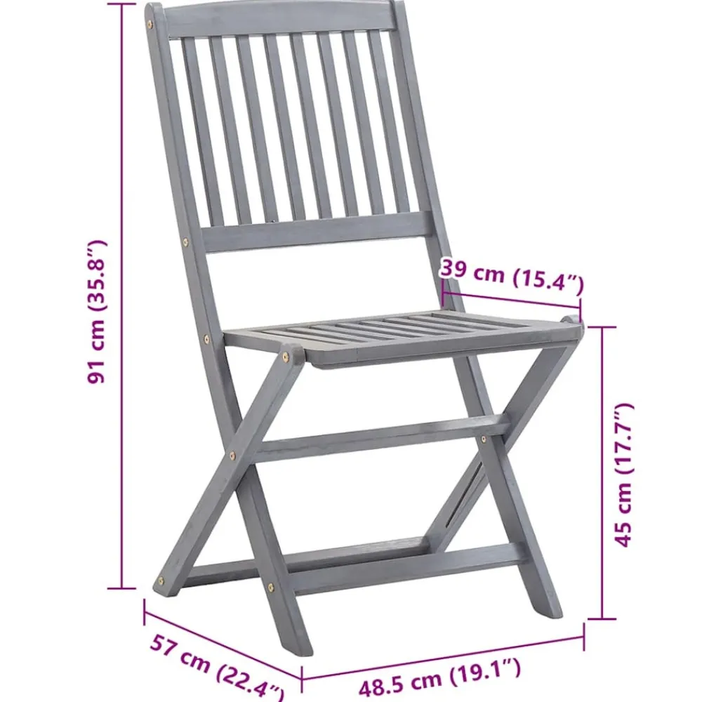 Maison Exclusive - Chaises pliables d'extérieur lot de 8 et coussins bois d'acacia Clearance