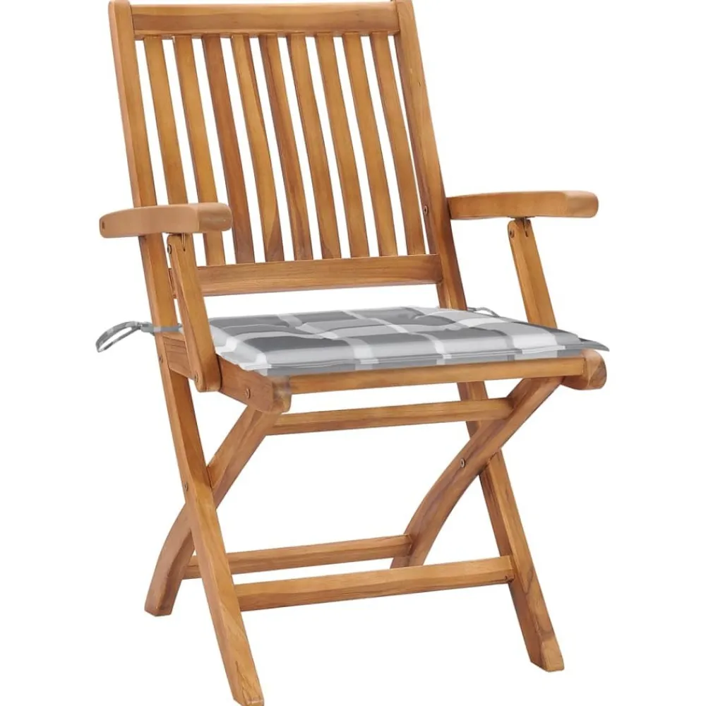 Maison Exclusive - Chaises pliables de jardin avec coussins lot de 8 teck solide