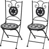 Maison Exclusive - Chaises pliables de bistro 2 pcs céramique noir et blanc Hot