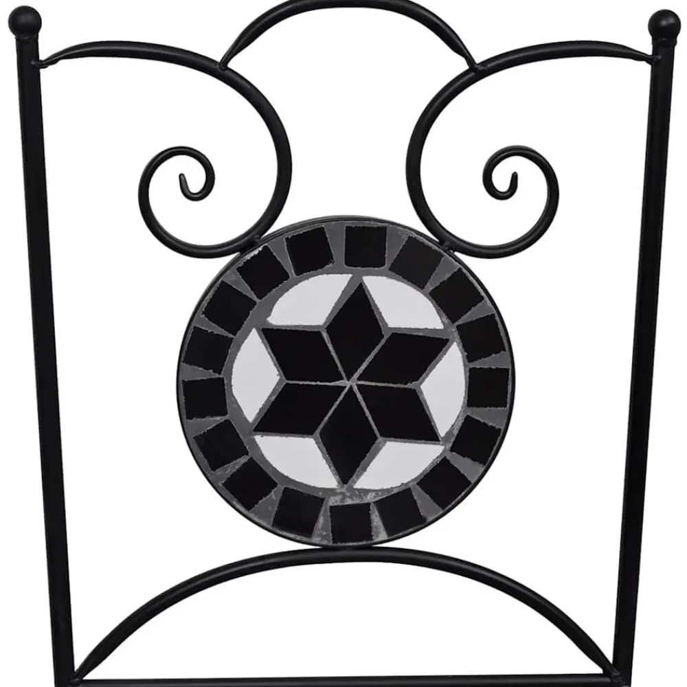 Maison Exclusive - Chaises pliables de bistro 2 pcs céramique noir et blanc Hot