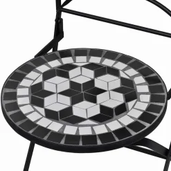 Maison Exclusive - Chaises pliables de bistro 2 pcs céramique noir et blanc Hot