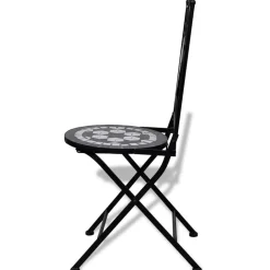 Maison Exclusive - Chaises pliables de bistro 2 pcs céramique noir et blanc Hot