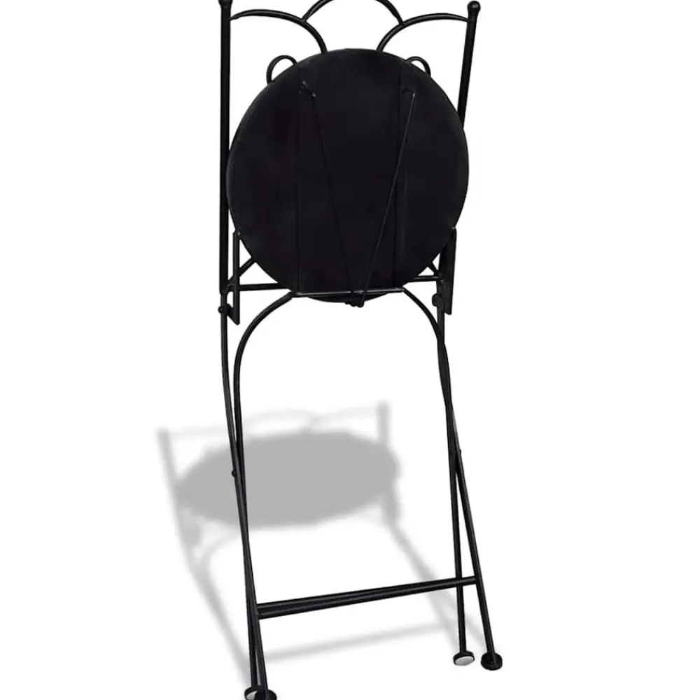 Maison Exclusive - Chaises pliables de bistro 2 pcs céramique noir et blanc Hot