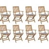 Maison Exclusive - Chaises pliables d'extérieur et coussins lot de 8 bois d'acacia Online