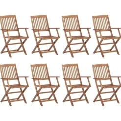 Maison Exclusive - Chaises pliables d'extérieur et coussins lot de 8 bois d'acacia Online