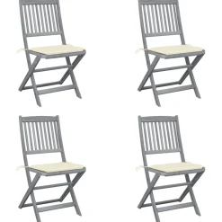 Maison Exclusive Tables Et Chaises De Jardin | - Chaises pliables de jardin avec coussins lot de 6 bois de teck
