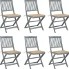 Maison Exclusive - Chaises pliables d'extérieur lot de 6 et coussins bois d'acacia Best