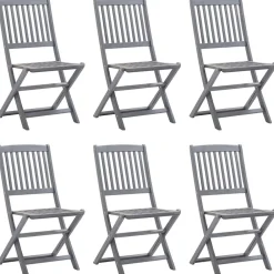 Maison Exclusive - Chaises pliables d'extérieur lot de 6 et coussins bois d'acacia Best