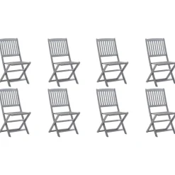 Maison Exclusive - Chaises pliables d'extérieur lot de 8 et coussins bois d'acacia Best