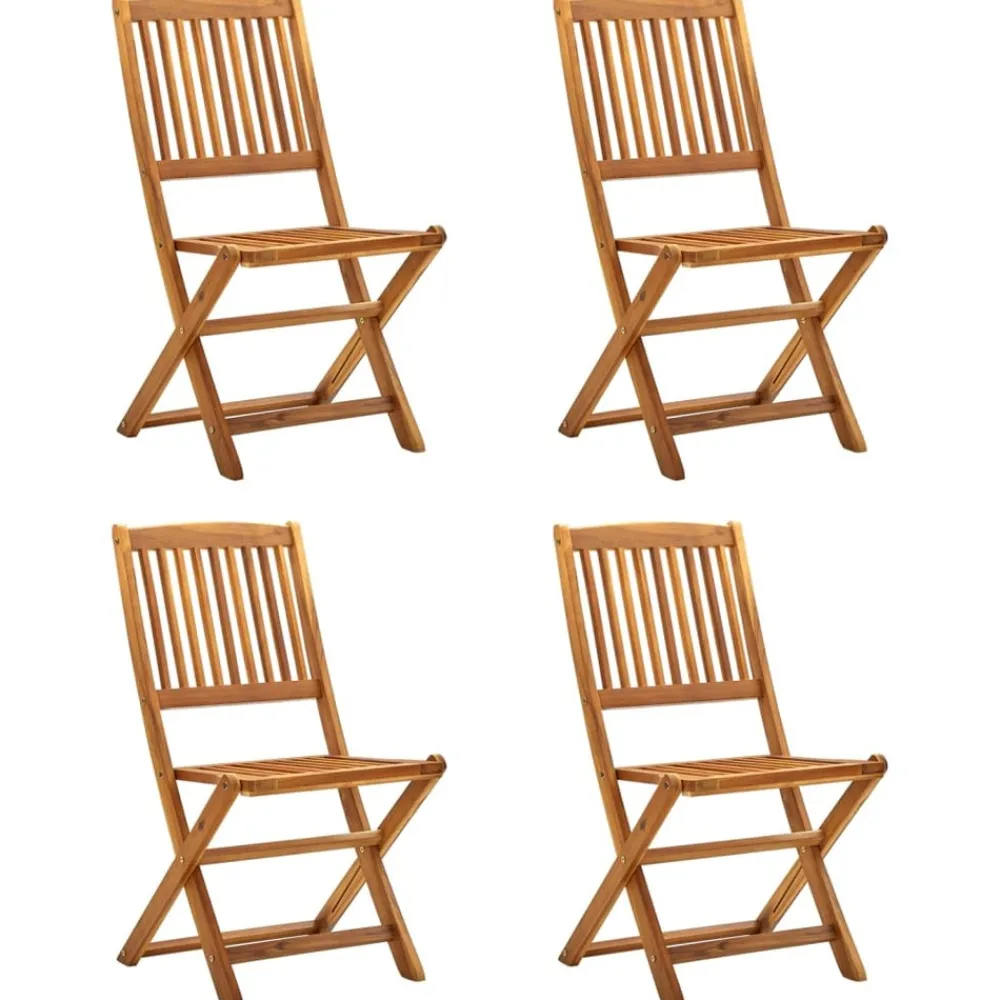 Maison Exclusive - Chaises pliables d'extérieur lot de 4 bois d'acacia solide New
